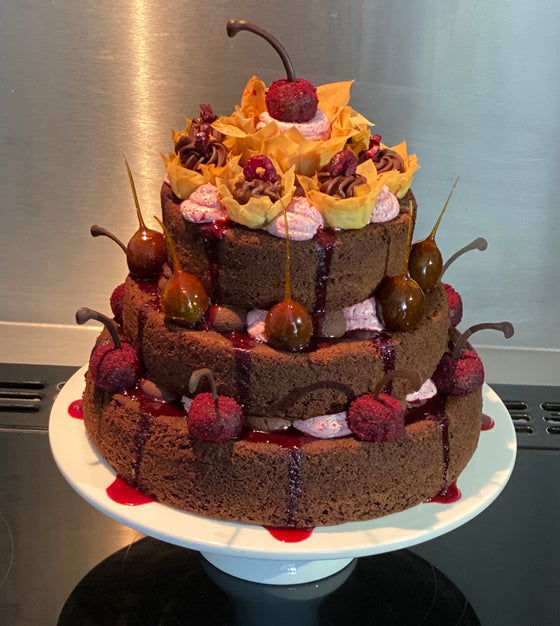 Chocolate Cherry Celebration Cake by Magz Guy